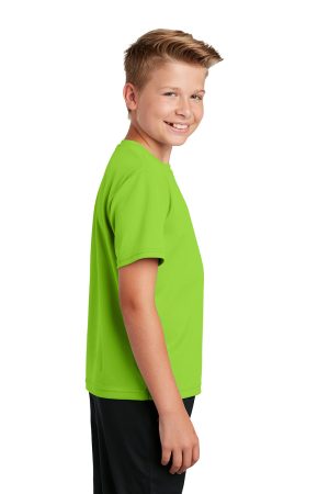 Youth RacerMesh Moisture Wicking Short Sleeve Crewneck T-Shirt – Neon Green