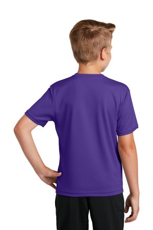 Youth RacerMesh Moisture Wicking Short Sleeve Crewneck T-Shirt – Purple – Closeout