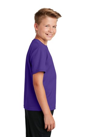 Youth RacerMesh Moisture Wicking Short Sleeve Crewneck T-Shirt – Purple – Closeout