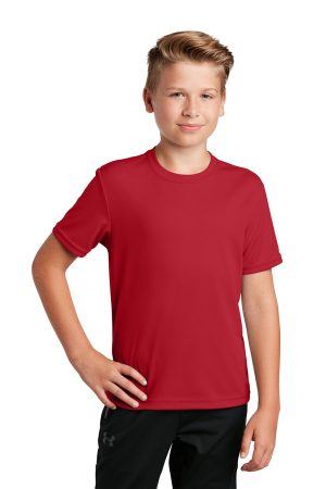 Youth RacerMesh Moisture Wicking Short Sleeve Crewneck T-Shirt – True Red