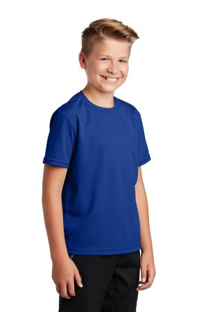 Youth RacerMesh Moisture Wicking Short Sleeve Crewneck T-Shirt – True Royal Blue