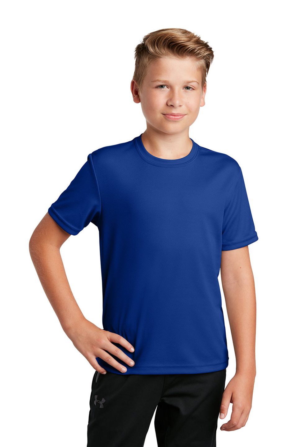 Youth RacerMesh Moisture Wicking Short Sleeve Crewneck T-Shirt - True Royal Blue