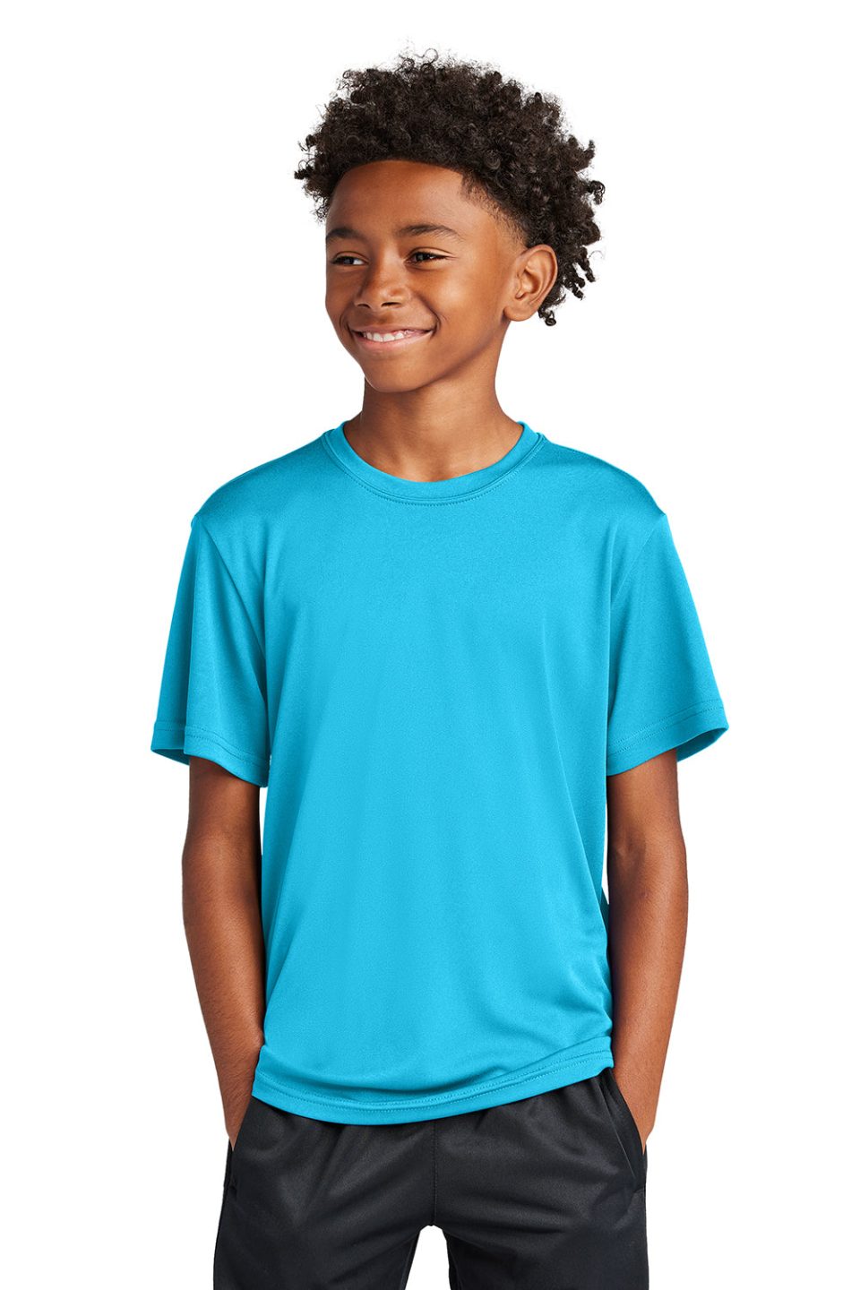Youth Competitor Moisture Wicking Short Sleeve Crewneck T-Shirt - Atomic Blue