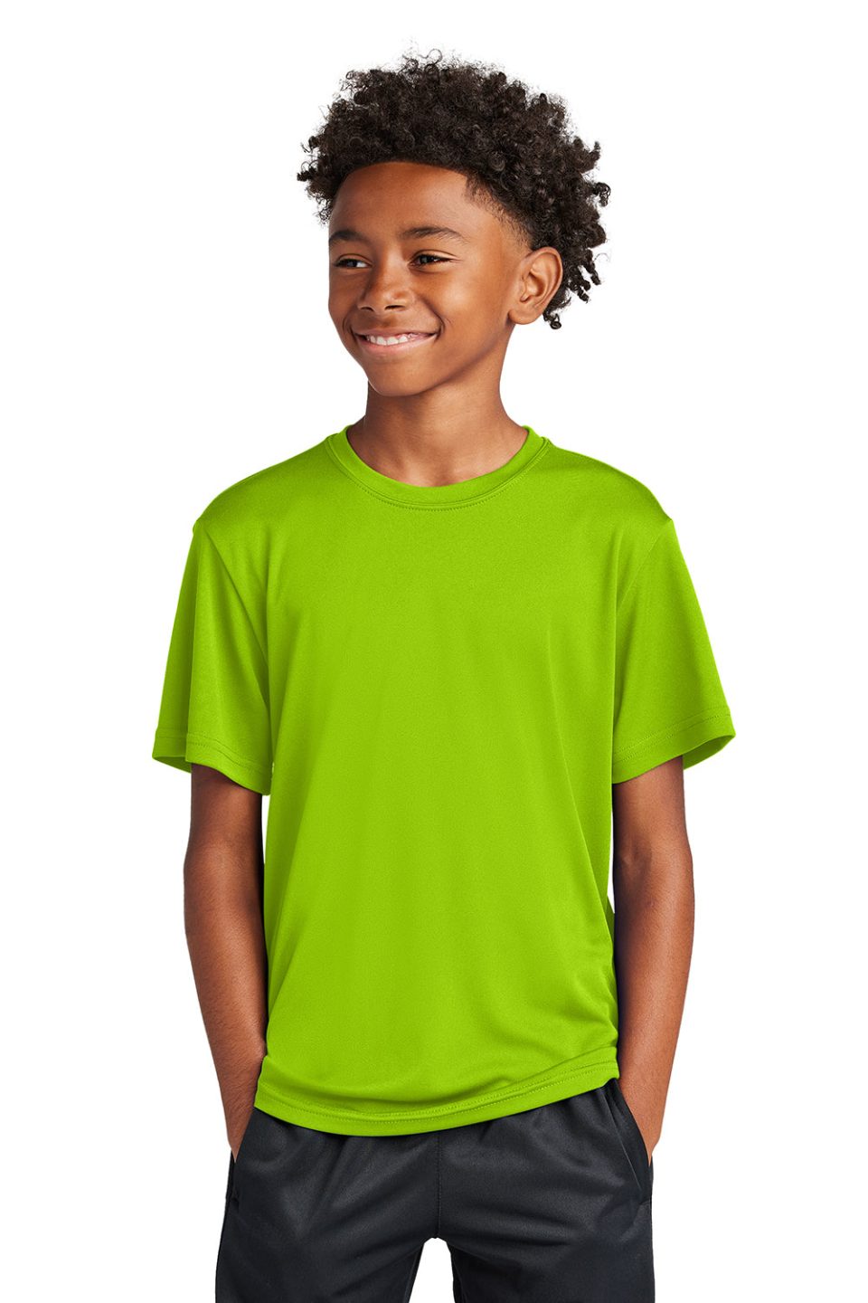 Youth Competitor Moisture Wicking Short Sleeve Crewneck T-Shirt - Lime Shock Green
