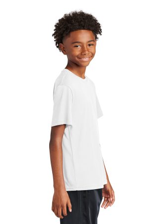 Youth Competitor Moisture Wicking Short Sleeve Crewneck T-Shirt – White
