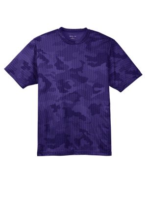 Youth CamoHex Moisture Wicking Short Sleeve Crewneck T-Shirt – Purple