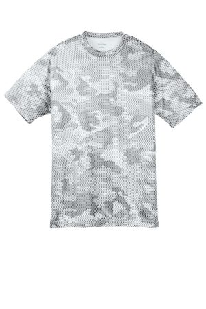 Youth CamoHex Moisture Wicking Short Sleeve Crewneck T-Shirt – White
