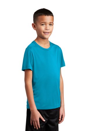 Youth Moisture Wicking Short Sleeve Crewneck T-Shirt – Sapphire Blue