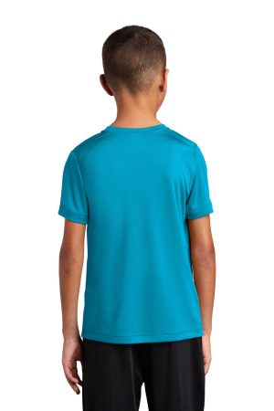 Youth Moisture Wicking Short Sleeve Crewneck T-Shirt – Sapphire Blue