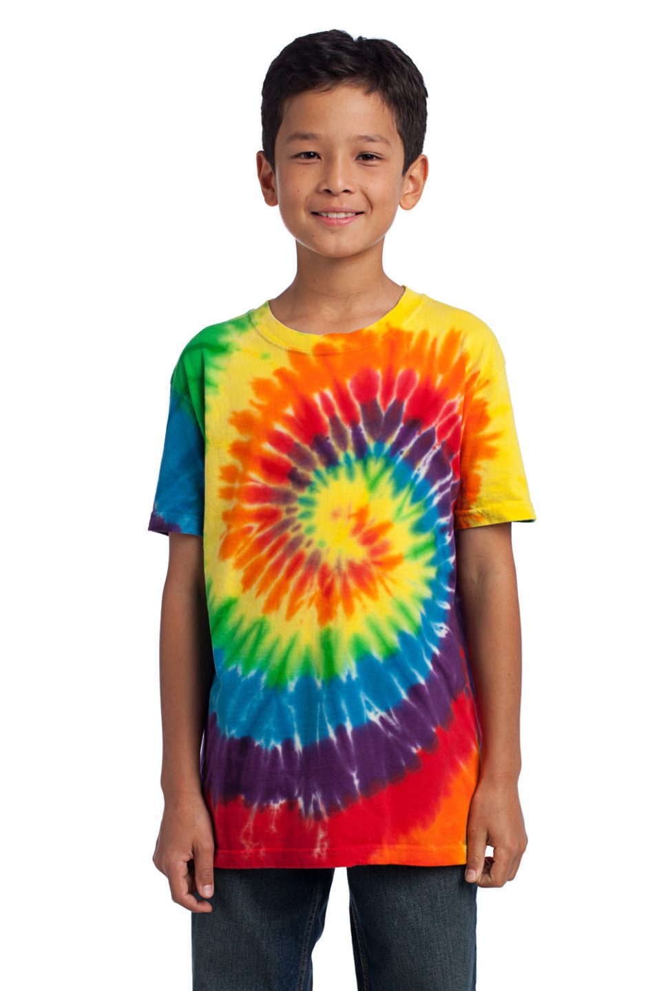 Youth Tie-Dye Short Sleeve Crewneck T-Shirt - Rainbow