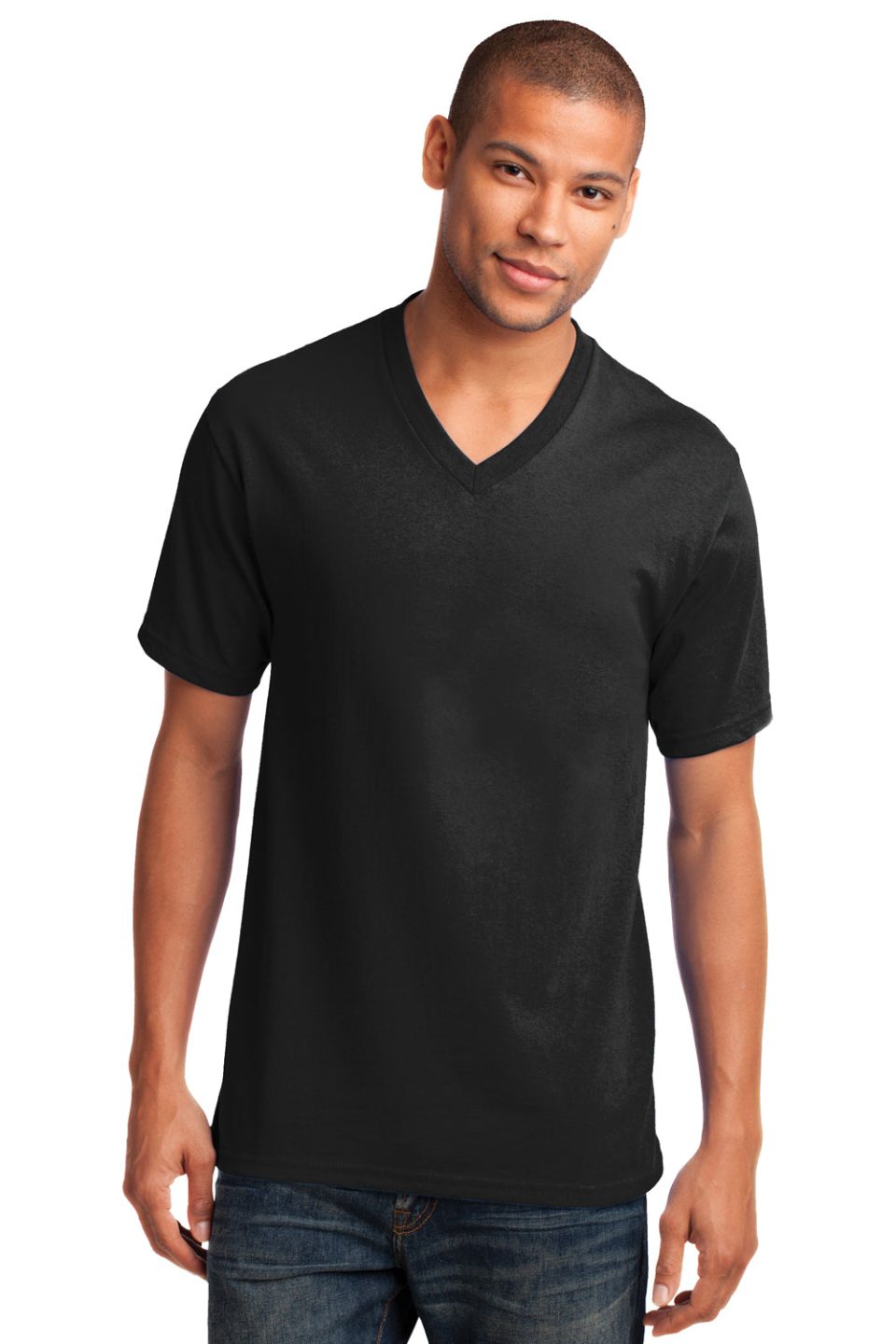 Mens Core Short Sleeve V-Neck T-Shirt - Jet Black