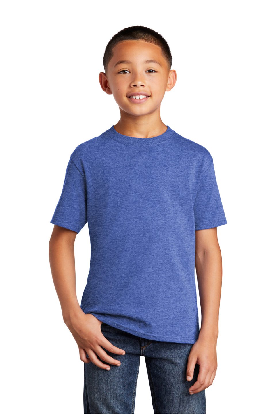 Youth Core Short Sleeve Crewneck T-Shirt - Heather Royal Blue