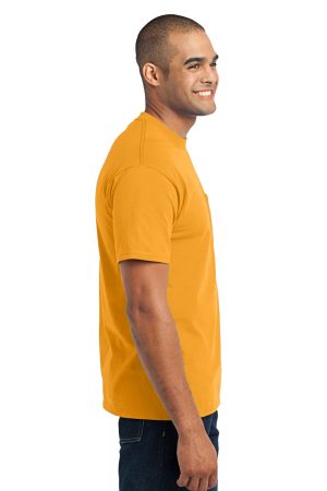 Mens Core Short Sleeve Crewneck T-Shirt Pocket – Gold – Closeout