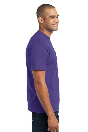 Mens Core Short Sleeve Crewneck T-Shirt Pocket – Purple – Closeout
