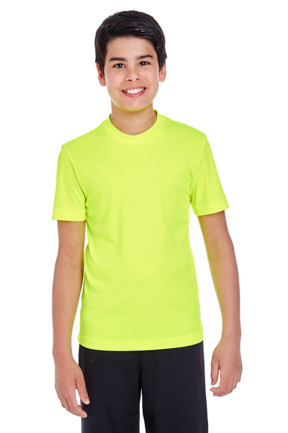 Youth Zone Performance Moisture Wicking Short Sleeve Crewneck T-Shirt - Safety Yellow